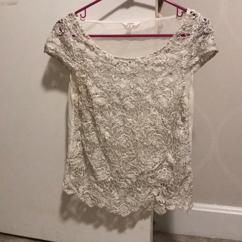 Lace and sheer top.